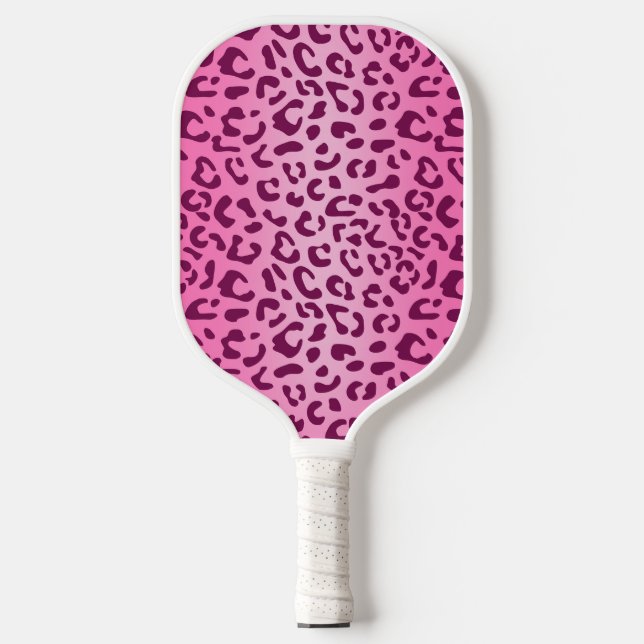 Raquette De Pickleball Empreinte de léopard rose élégant (Recto)