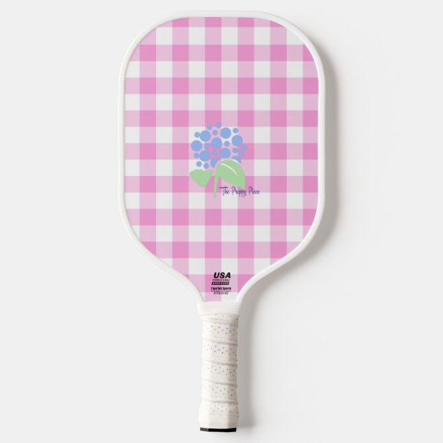 Raquette De Pickleball en vichy rose (Verso)