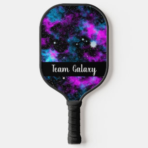 Raquette De Pickleball Espace cosmique Personnalisé Violet Bleu Galaxie