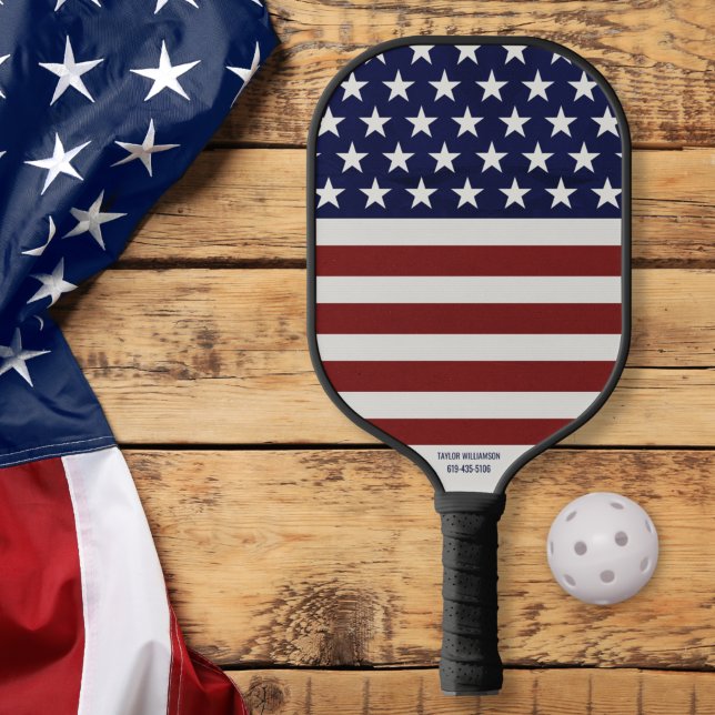 Raquette De Pickleball Etats-Unis Drapeau Américain Étoiles, Brise Votre  (Créateur téléchargé)