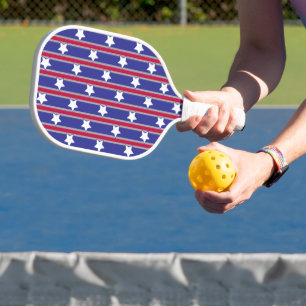Raquette De Pickleball Étoiles et rayures patriotiques amusantes et fanta