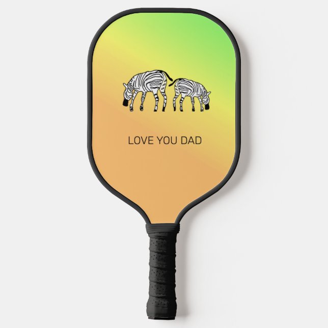 Raquette De Pickleball Fête des pères, joyeux Zebras du Kenya (Verso)