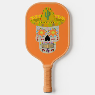 Raquette De Pickleball Fête mexicaine du crâne mort