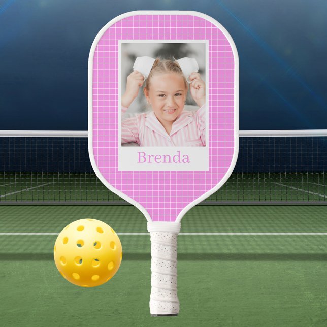 Raquette De Pickleball Fille Motif photo Hot Rose (Hot Pink Girly Pattern Photo Girl Pickleball Paddle
)