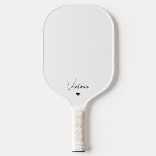 Raquette De Pickleball Fille Script Nom personnalisé et coeur