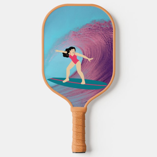 Raquette De Pickleball Fille surf au coucher du soleil (Recto)
