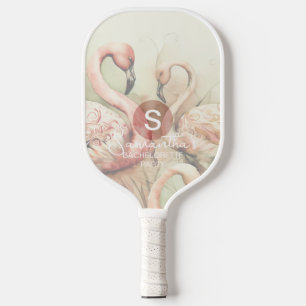 Raquette De Pickleball Flamant Rose Chic Personnalisé Élégant