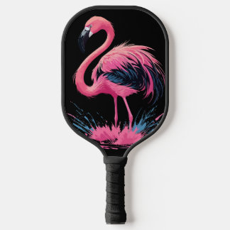 Raquette De Pickleball Flamant rose rose blanc artistique