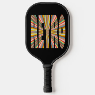 Raquette De Pickleball Flambée Colorée De Mots Rétro