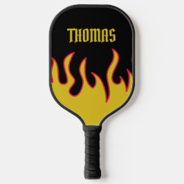 Raquette De Pickleball Flammes Jaune, Rouge et Noir Personnalisées