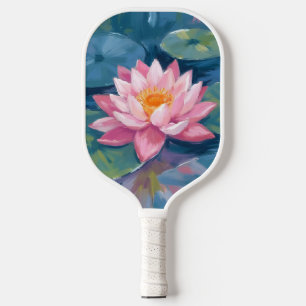 Raquette De Pickleball Fleur de Lotus Nénuphar Aquarelle