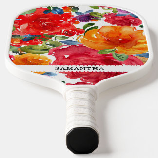 Raquette De Pickleball Fleur dessinée à la main et élégant