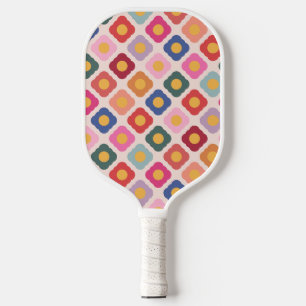Raquette de Pickleball Fleurie Rétro Colorée