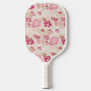 Raquette De Pickleball Fleurs modernes roses mignonnes motif Haut basket