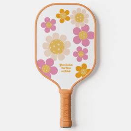 Raquette De Pickleball Fleurs orange rose super personnalisées