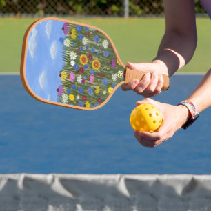Raquette De Pickleball Fleurs sauvages personnalisées