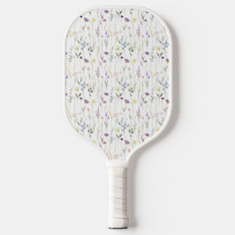 Raquette De Pickleball Floral Elegant Wildflowers Botanical Pattern