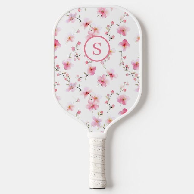 Raquette De Pickleball Floral rose personnalisé (Recto)
