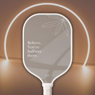 Raquette De Pickleball Flore minimaliste beige avec votre devis