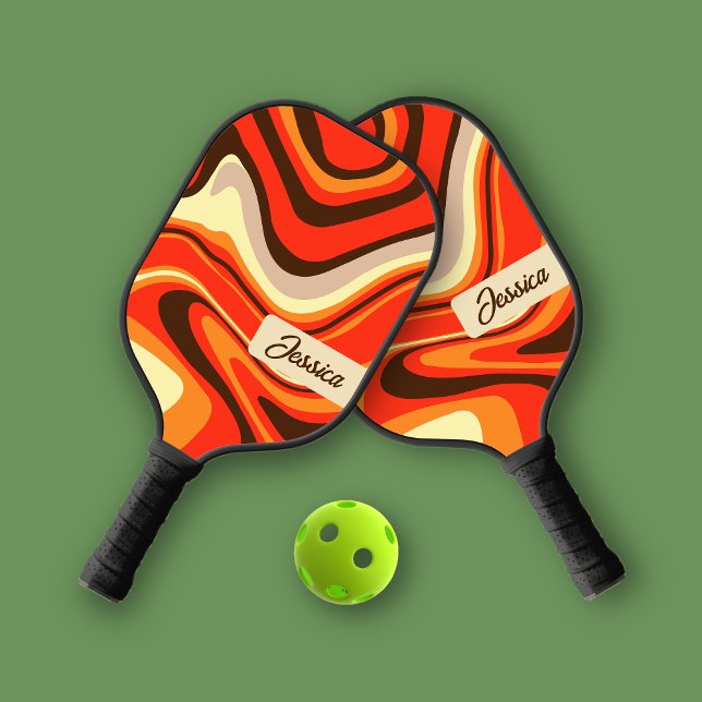 Raquette De Pickleball Fluid tendance Curvy rouge personnel (Créateur téléchargé)