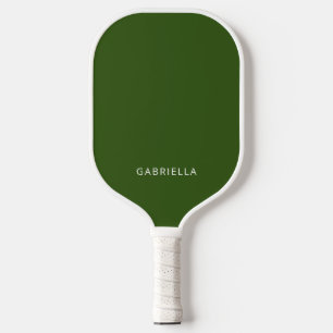 Raquette De Pickleball Forêt minimaliste moderne vert Nom personnalisé