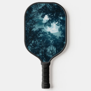 Raquette De Pickleball Forêt nocturne enchanteresse avec Pleine lune