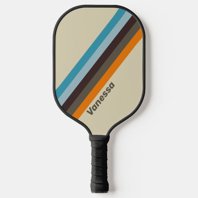 Raquette De Pickleball Foxglove Rust Stripes avec nom (Recto)