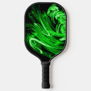 Raquette De Pickleball Fractale de fumée verte