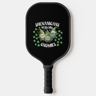 Raquette De Pickleball Fredonnements avec mes Gnomies St. Patrick Gnome