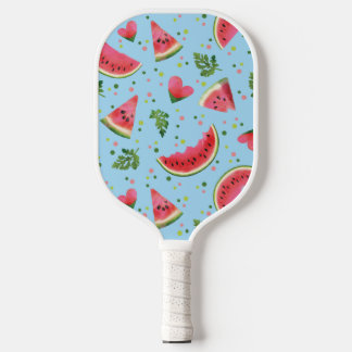 Raquette De Pickleball Fruit d'été Motif pastèque rouge vert tropical