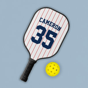 Raquette De Pickleball Fully Editable Colors Baseball Jersey Stripes Name
