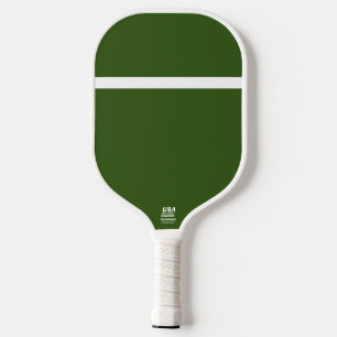 Raquette De Pickleball Fun Vibrant Forêt Vert simple Top Blanc Bande