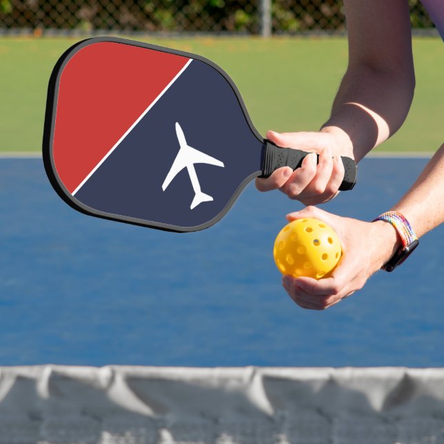 Raquette De Pickleball Funky White Plane Avion Pilote (Insitu)