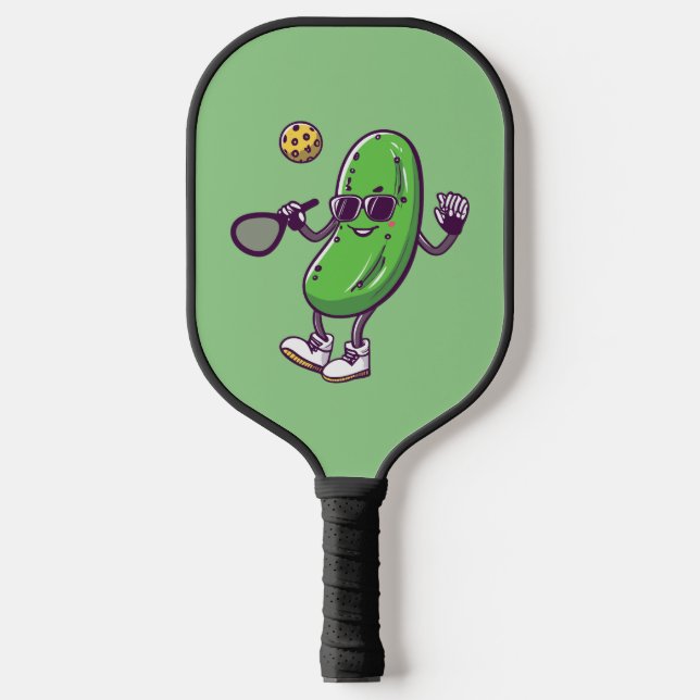 Raquette De Pickleball Funny Pickleball et Concombre Cool : Paddle en Jeu (Recto)