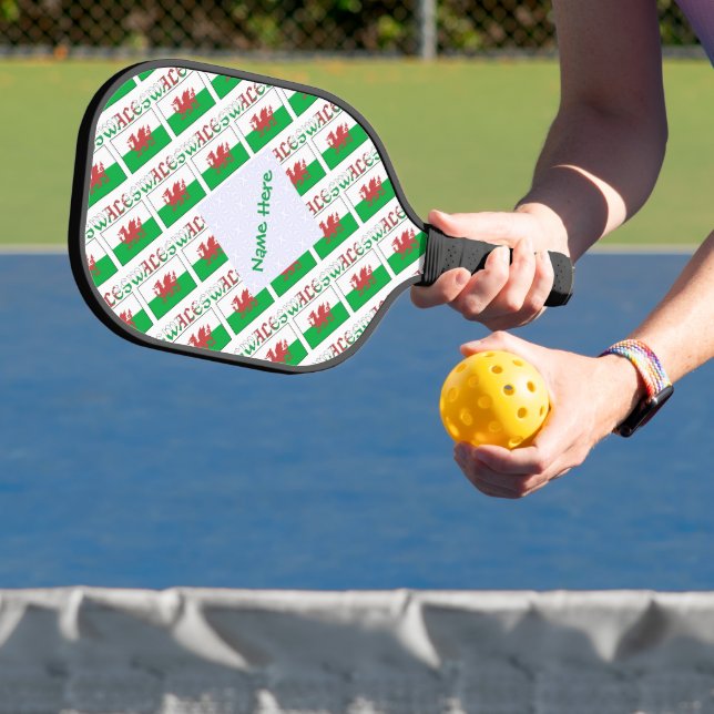 Raquette De Pickleball Galles Gallois Drapeau Carrelé Vert Personnalisati (Insitu)