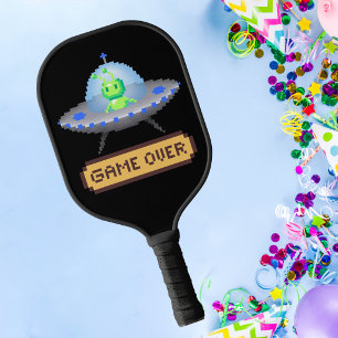 Raquette De Pickleball Game Over Alien Volant UFO Vaisseau Spatial Pixel 