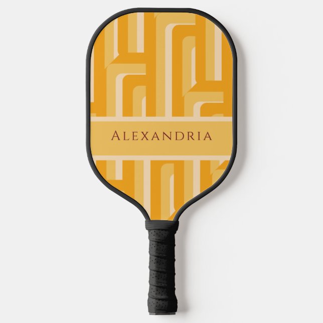Raquette De Pickleball Géométrique rétro personnalisée (Recto)