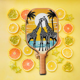 Raquette De Pickleball Giraffes sur la plage