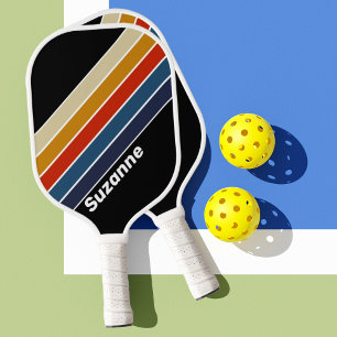 Raquette De Pickleball Glace Rétro Arc-en-ciel avec Nom