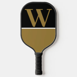 Raquette De Pickleball Gold Black College Monogram Pickleball Paddle