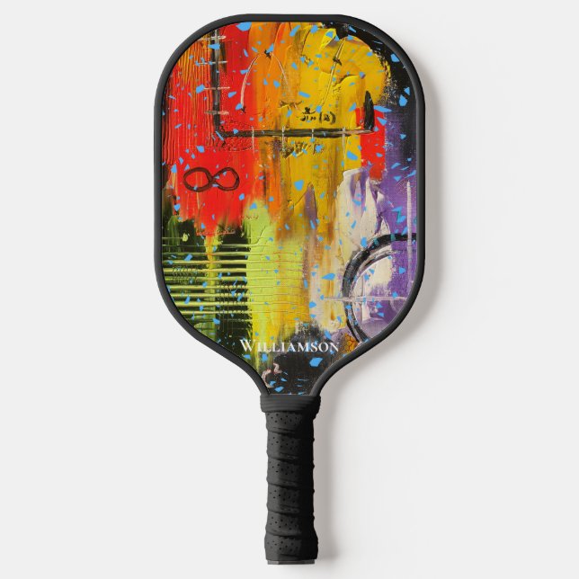 Raquette De Pickleball Graffiti fou Pollak look bleu clair (Recto)