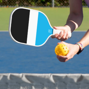 Raquette De Pickleball Grand ciel bleu clair moderne Bleu noir Blancs