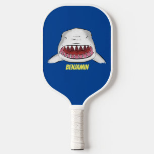 Raquette De Pickleball Grand requin blanc moyen dessin animé