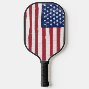 Raquette De Pickleball Grange à drapeau américain peint Amérique Vintage