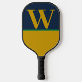 Raquette De Pickleball Green Gold Blue College Monogram Pickleball Paddle