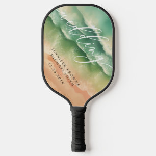 Raquette De Pickleball Green Ocean Beach Summer Party Jeux Mariage