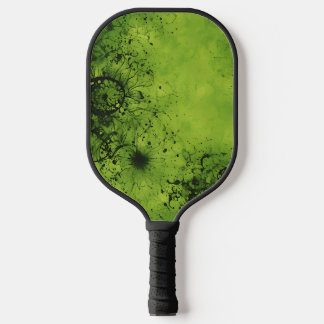 Raquette De Pickleball Grunge Vert Citron avec Accents Noirs