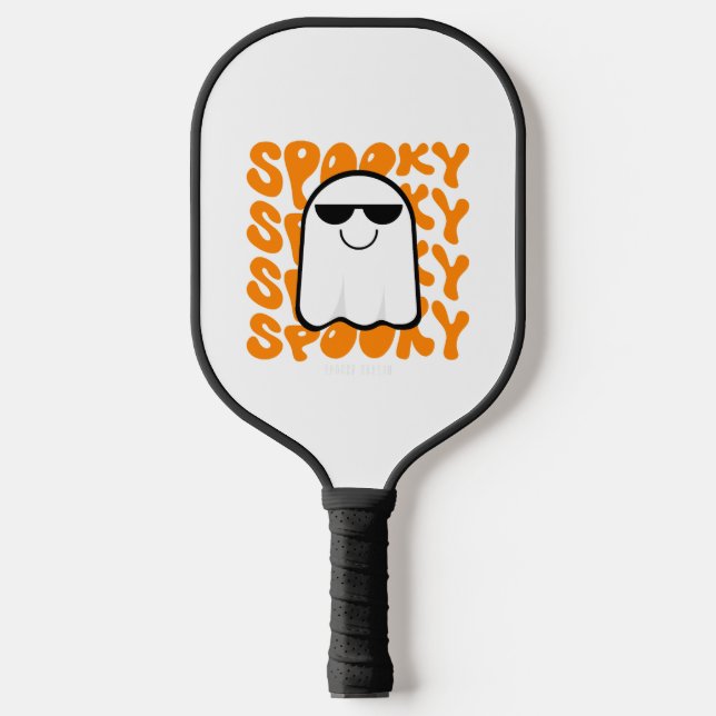 Raquette De Pickleball Halloween Éffrayant orange noir (Recto)