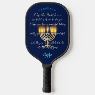 Raquette De Pickleball Hanukkiah Happy Hanoukka Juive Fête Menorah