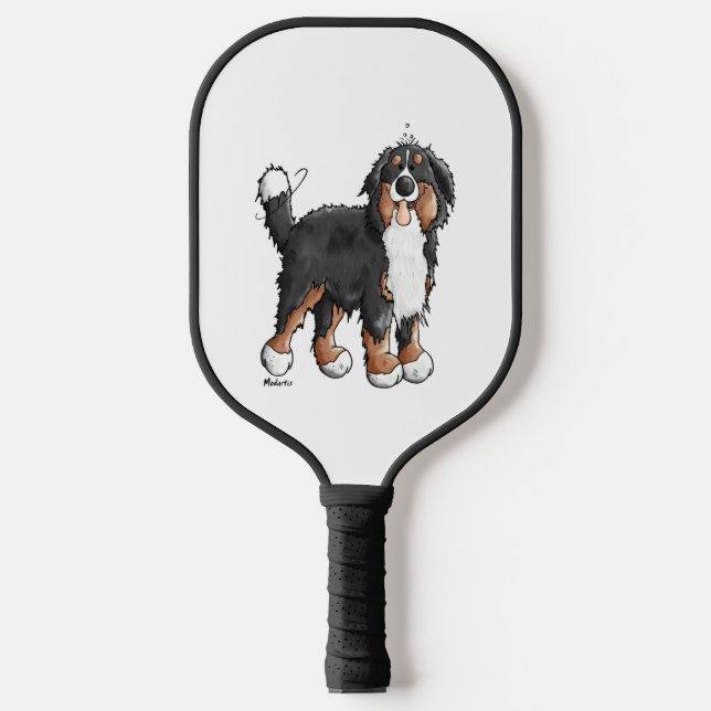 Raquette De Pickleball Happy Bernese Mountain Dog - Comic - Chiens - Cart (Recto)